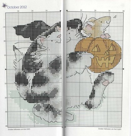 Схема котов на рубашку №39299