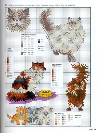 Схема котов на рубашку №39352