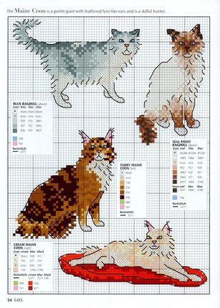 Схема котов на рубашку №39357