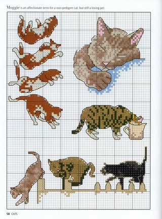 Схема котов на рубашку №39361