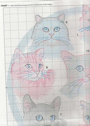 Схема котов на рубашку №42027