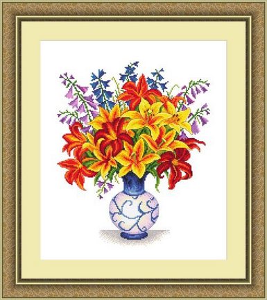 Красивые вышивки с небольшой цветовой гаммой №48407