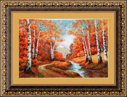 Риолис 1155 «Золотая роща». Процесс вышивки. №55653
