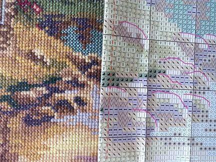 Алиса. Вечер в горах. Процесс вышивки. №64120