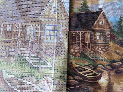 Алиса. Вечер в горах. Процесс вышивки. №64121