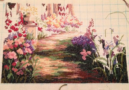 Начало новой работы: «Тропа в цветах» от Dimensions №77711