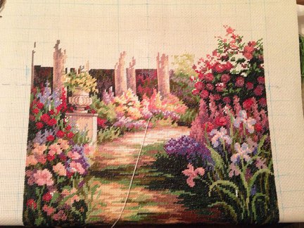 Начало новой работы: «Тропа в цветах» от Dimensions №82779