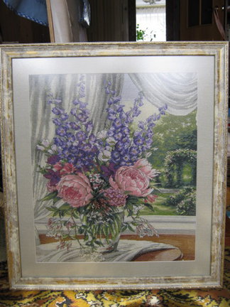 Мой процесс «Пионы и дельфиниумы» по схеме от Dimensions №85719