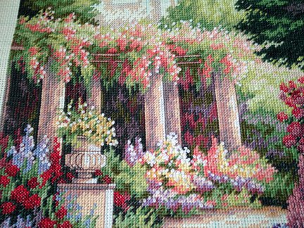 Начало новой работы: «Тропа в цветах» от Dimensions №95886