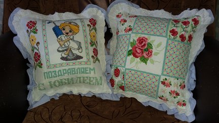 Шью наволочки с канвой №122673