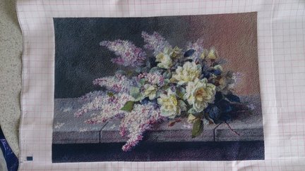 «Still Life of Roses and Lilacs» - Сирень и желтые розы №123230