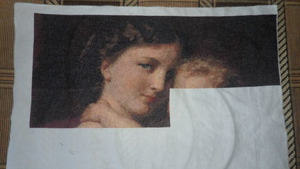 Процесс вышивки схемы «Мать и дитя» №126535