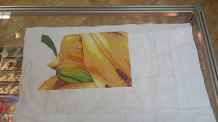 Пара павлинов на черной канве №138536