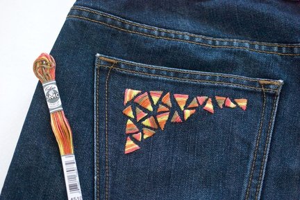 Вышивка на джинсах №143328