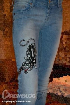 Вышивка на джинсах №143334
