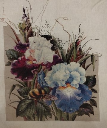 Ирисы и шмель №182883