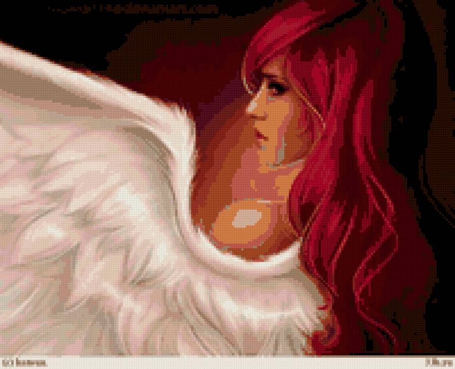 Красный ангел - фентези, ангел, красный, крылья, перья - предпросмотр