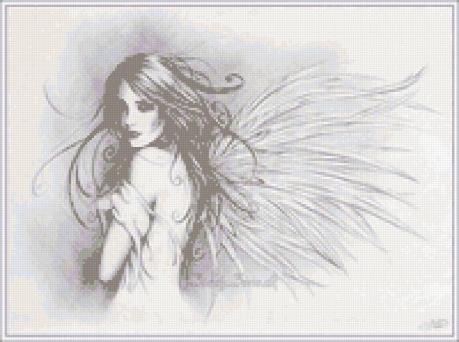 Девушка с крыльями - девушка, крылья - предпросмотр