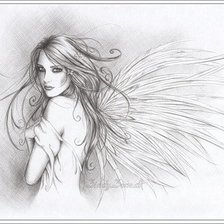 Оригинал схемы вышивки «Девушка с крыльями» (№535)