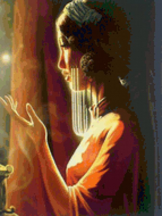 в блеске свечей - девушка, портрет - предпросмотр