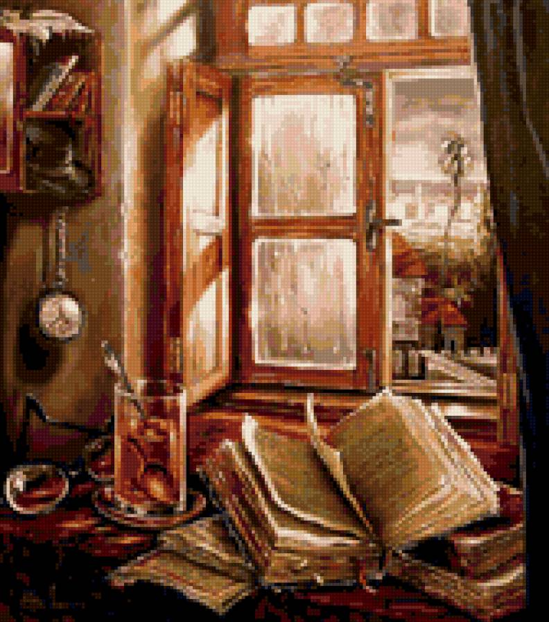 комната - окно, книга, комната - предпросмотр