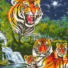 Оригинал схемы вышивки «тигры» (№1545)