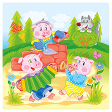 Схема вышивки «три поросенка»