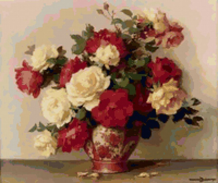 букет роз в вазе - розы, цветы в вазе, розы в вазе - предпросмотр