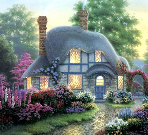 дом в саду - сказочный дом, сад, дом в саду, дом - оригинал