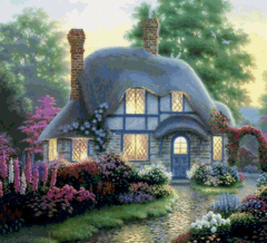 дом в саду - дом, сказочный дом, сад, дом в саду - предпросмотр