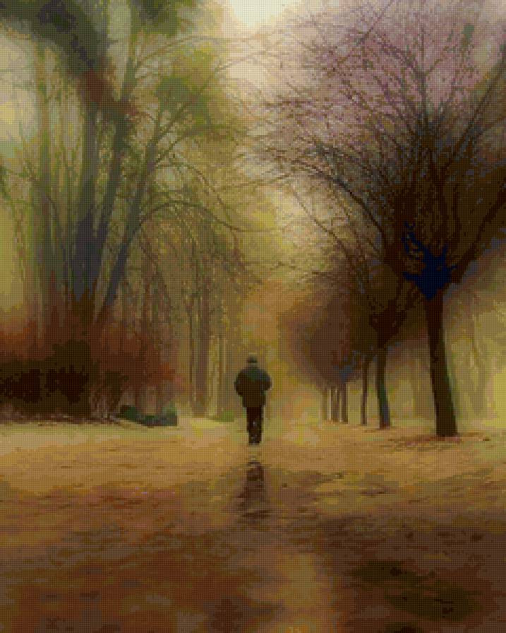 Одиночество - осень, человек, парк, одиночество - предпросмотр