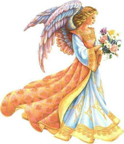 ангел - девушка, букет, ангел, ангел-хранитель - оригинал