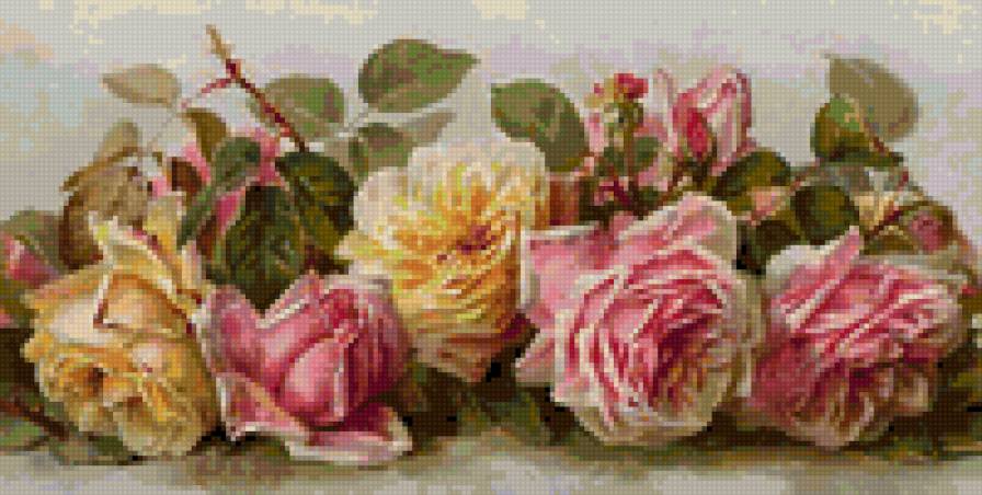 Розы на столе - цветы - предпросмотр