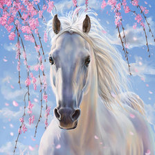 Оригинал схемы вышивки «красивая лошадь» (№2617)