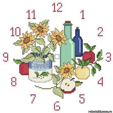Схема вышивки «Часы "Натюрморт"»