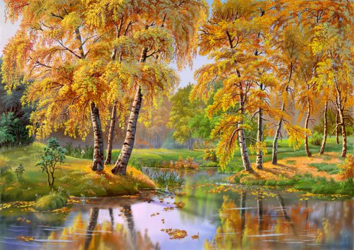Осень золотая - осень, пейзаж, природа, пейзажисты, картина - оригинал