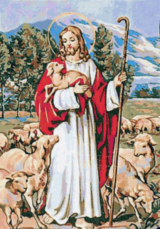 Иисус Христос - овечка, религия, овці, иисус христос, иисус, стадо - предпросмотр