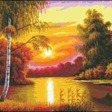 Схема вышивки «вечер на реке»