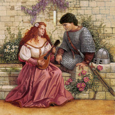Схема вышивки «рыцарь с дамой»