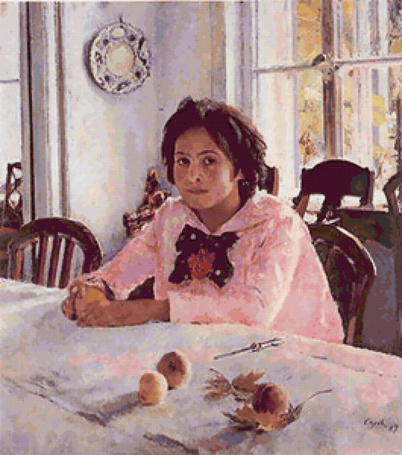 девочка с персиками - предпросмотр