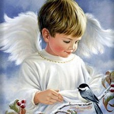 Схема вышивки «Ангел и птичка»