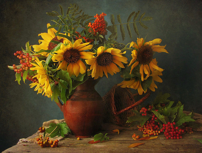 подсолнухи - натюрморт - оригинал
