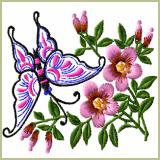 бабочка и цветок - бабочки, цветы - оригинал