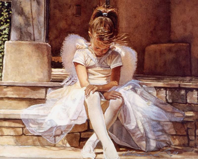 №3375441 - рисунок, крылья, ангел, танцы, девочка - оригинал