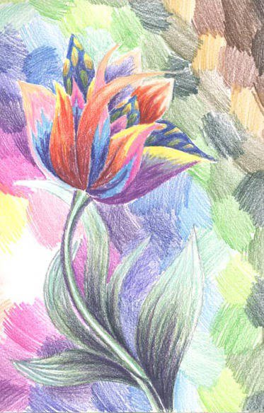 Тюльпан - открытка, цветы, абстракция - оригинал
