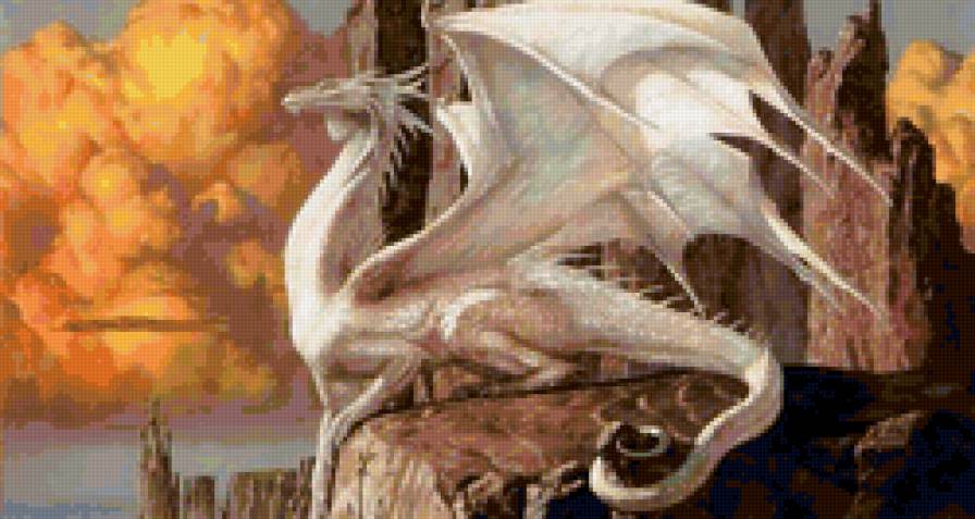 Белый дракон - дракон, миф, природа, животные - предпросмотр