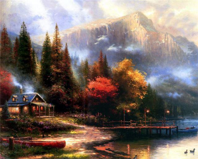 домик у реки - картина, художник - оригинал