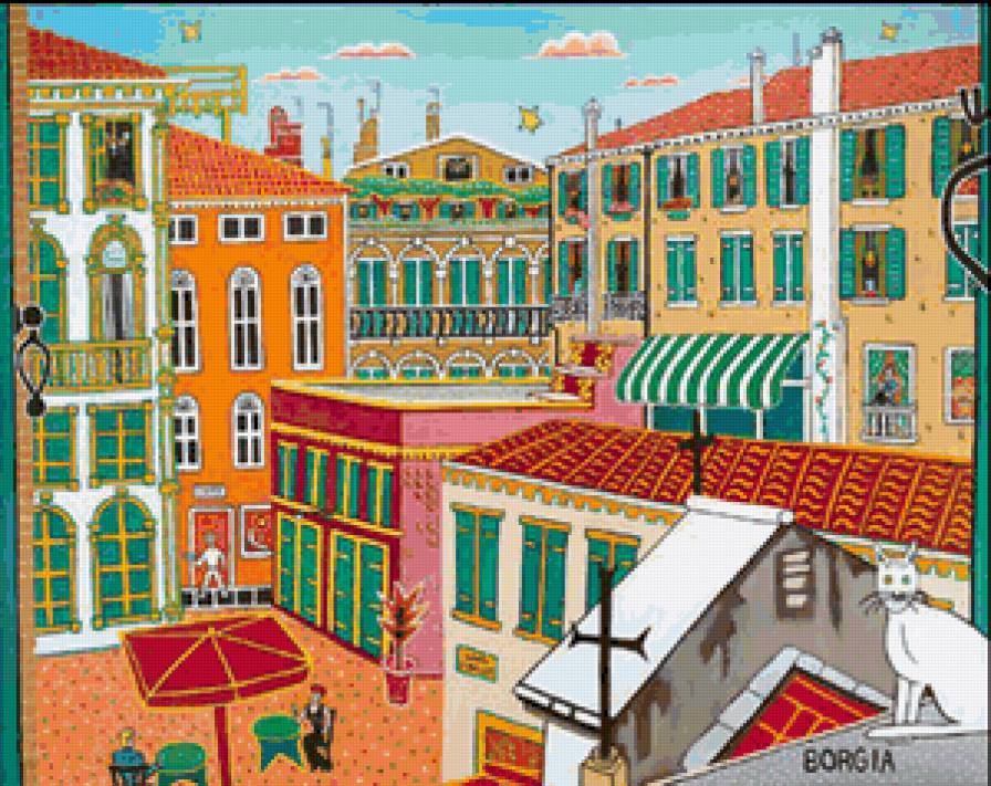 Серия "Живопись Карла Боргия" - дома, город - предпросмотр
