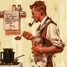 Оригинал схемы вышивки «Мужчина на кухне» (№4959)
