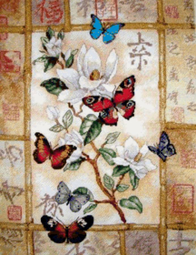 №6480 - бабочки, цветы - предпросмотр